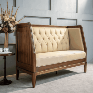 Contemporary Banquette Dining Booth with Cushioned Back